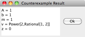 A counterexample found by KeYmaera for a buggy specification of a train control model